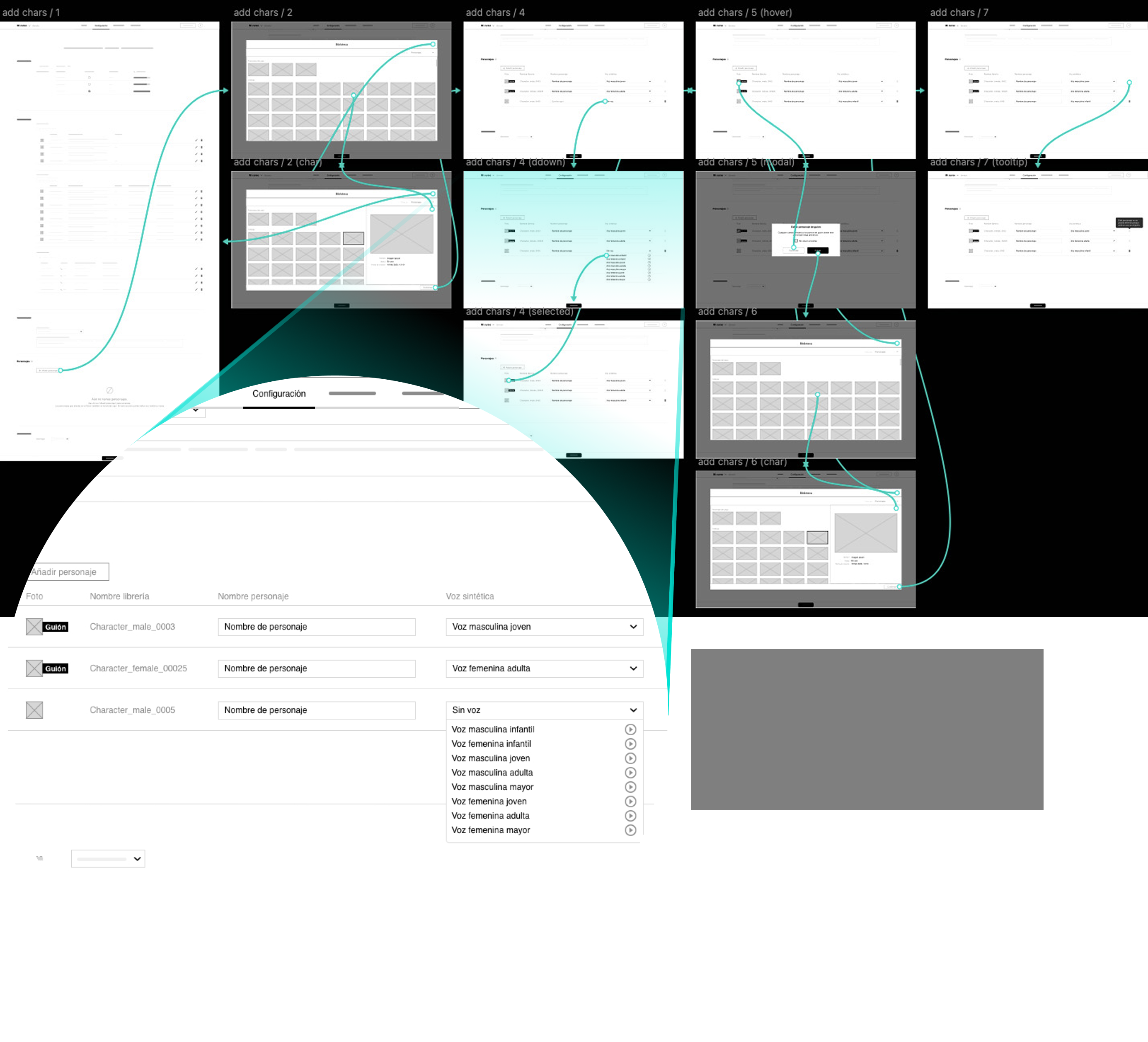 GL Editor – UX wireframes