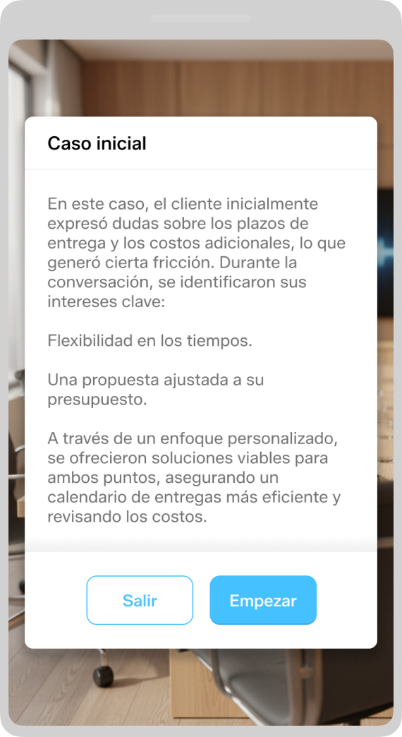 Initial case modal