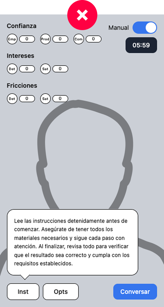 Saturated UI – before